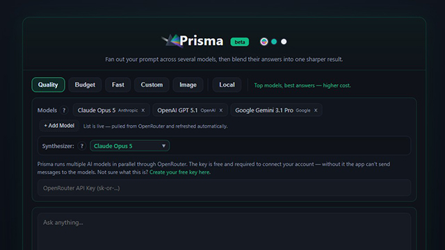 Prisma — Multi-Model AI Synthesizer